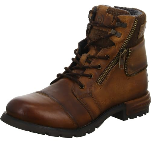 bugatti 325-6113F-3500-6300 - Stivali stringati da uomo con fodera fredda, Marrone cognac., 42 EU