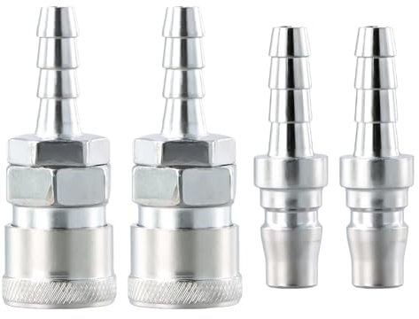 4 Pezzi Raccordo Rapido per Tubo da 8mm, Raccordo Aria Compressa, Raccordo Rapido Aria, Accoppiamenti Pneumatici per Tubi, Connettore Tubo Aria, Raccordo Tubo