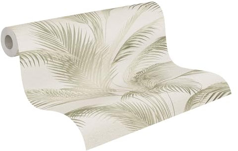 Livingwalls Vliestapete Palmen - hochwertige Tapete Dschungel 399802 in Creme, Grün - Luxustapete designed by MICHALSKY