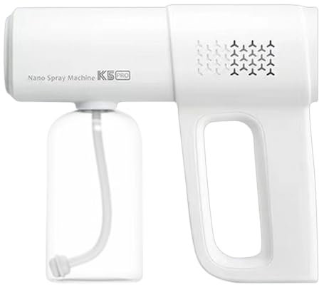 Nano Mister, pistola pulverizadora de alcohol de peluquería, multiusos, portátil, recargable, bomba de mano con luz azul, pulverizador electrostático para desinfección sin contacto