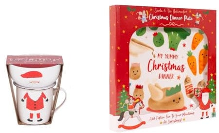 YöL Kids Ceramic Christmas Dinner Plate And Santa Novelty Mug And Bowl Xmas Lunch Stocking Filler