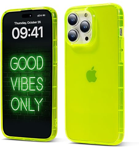 NYCPrimeTech Fluorescent Green Case for iPhone 16 Pro/Soft Translucent Protective Phone Case Cover/Cute Trendy Minimalist Case 6.3 Inch (Neon Green)