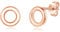 Loutade Silver Stud Earrings for Women, Sterling Silver Circle Stud Earrings for Sensitive Ears, Hypoallergenic Earrings Rose Gold, Unisex Small Cartilage Sleeper Rose Gold Earrings for Pierced Ears