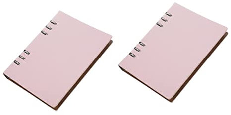 OFFSCH 2st A4-ring-notizblock Bindemittel-notizbuch Geschäftlicher Ordner Spiralnotizbücher Spiralblock Brieftaschenetui Bürogeschenk Abdeckung Des Planers Brieftaschen-notizbuch Rosa Pu