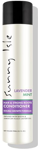 Sunny Isle Lavender Mint Hair and Strong Roots Conditioner 10.1oz | Strengthening with Biotin, Jamaican Black Castor Oil | Paraben & Sulfate Free