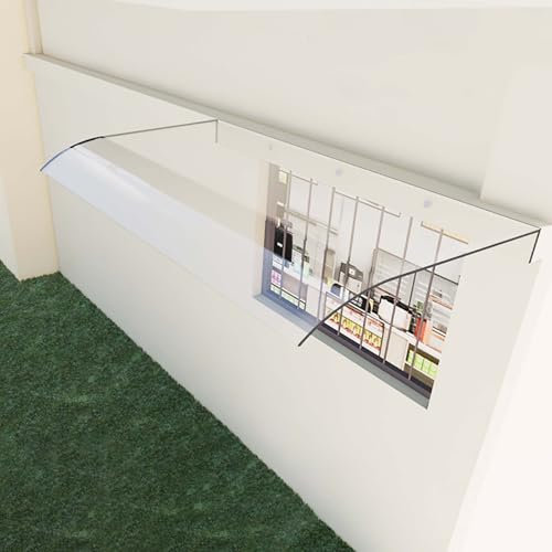 Tettoia in policarbonato trasparente,fpensilina per porta esterna impermeabile, tenda da sole per terrazza all'aperto,tettoie per esterno in pvc, tenda da sole per porte e finestre domestiche,spessore