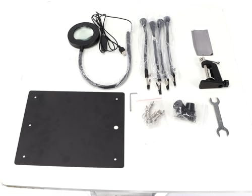 Estación de Soldadura de Lupas de Lupa 6x HD con Soporte Magnético, Reparación de la Placa de Circuito de Soporte para Productos Electrónicos, Modelos y Tareas de Soldadura, Luz