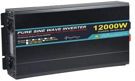 Convertidor Inversor Corriente Transformador Inversor De 12V 24V A CA 220V 8000W 12000W Transformador Convertidor De Frecuencia De Voltaje Inversor De Energía Solar De Onda Sinusoidal Pura(24V 12000W)