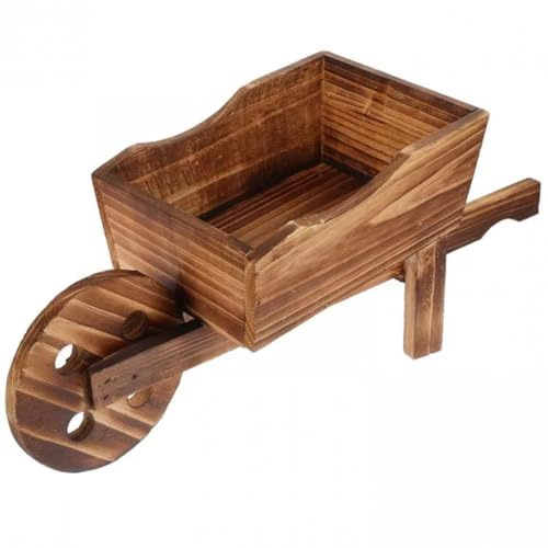 Bemvp Carrello in Legno Fiori Carriola Fioriera Giardino Supporto per Piante Interno per Esposizione Viole del Pensiero Calendule Begonie Succulente