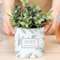 Wanapix | Grand Pot de Fleurs Personnalisé | Cadeau Fete des Meres | Cadeau Anniversaire Femme | Pot Plante Intérieur | Céramique | Leaves