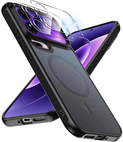 Natbok Magnética Funda para Xiaomi Mi 17 Pro MAX 5G con 2 Protector de Pantalla Cámara, Compatible con MagSafe, Carcasa Translúcida Mate Trasera Fina Antigolpes para Xiaomi 17 Pro MAX Funda