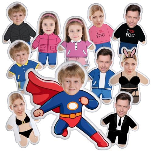Kissen mit Eigenem Foto Personalisierte 3D Gesicht Kissens 25/30/35/40/45 cm, Lustige FOTOGESCHENK Für Freundin Geburtstag, Jahrestag Foto-Kissen mit Deinem Bedrucken Zum Geburtstag, Lustig Doll