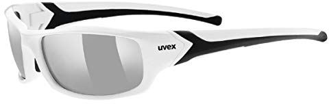 uvex sportstyle 211 - Sportbrille für Damen und Herren - starker Schutz vor Sonnenstrahlung - druckfreier Sitz & perfekter Halt - white black/silver - one size
