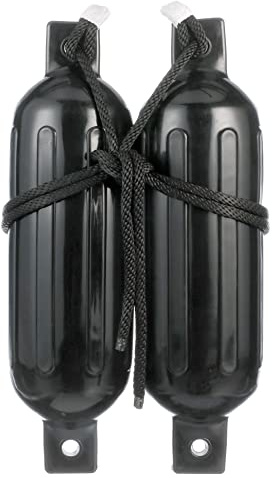 Seachoice Twin Eye Ribbed Fender Kit, Includes a Pair of MFP Fender Lines, Black, 5-1/2 in. X 20 in.