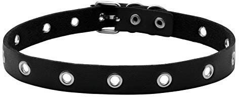 MILAKOO Frauen männer cool Punk Goth Metal Spike besetzt link Leder Kragen Choker Halskette (schwarz)