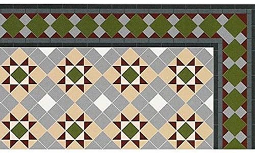 Melody Jane Dolls House Victorian Mosaic Grosvenor Tile Floor 1:12 Flooring Gloss Card Sheet