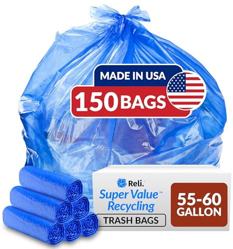 Reli. SuperValue Recyclingbeutel, 150 Stück, Blau, hergestellt in den USA