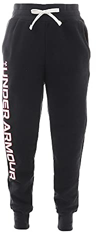 Under Armour Mädchen Hose Rival Jogginghose aus Fleece, Black/White/ (001), L, 1356487-001