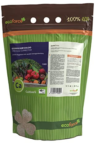 CULTIVERS Abono Calcio Ecológico de 5 kg. Fertilizante 100% Soluble. Corrector de Calcio de Alta concentración para Todo Tipo de Plantas, árboles, frutales y Verduras