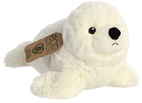 Aurora World Aurora, 35014, Eco Nation, Robbe, 30cm, Plüschtier,Weiß