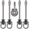 Dolibest 4pcs Mousqueton de Suspension pour Hamac, 24.5cm Kit de Montage Pivotant à 180° Ensemble de pour Aire de Jeux Intérieure/Extérieure, Chaise de Yoga, Sac de Frappe, 1500lbs
