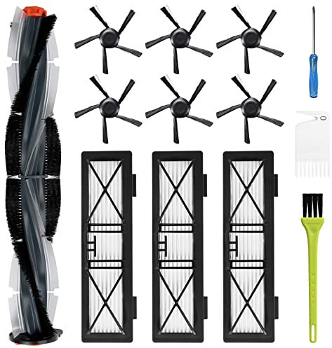 Coodss teile für Neato Botvac D-Serie D3 D4 D5 D6 D7 D75 D80 D85 Roboter-Staubsauger-Zubehör-Set inklusive 1 Hauptbürsten, 3 Hepa-Filter, 6 Seitenbürsten