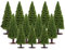 Wakauto 15Pcs Model Trees,Mixed 3 Sizes Model Cedar Trees Architecture Trees Train Trees Scenery Trees for DIY Model Scenery Decor Green