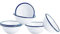Vintage Gourmet ® Premium White Enamel Cereal Bowls -155mm / 6Diameter - White Classic Enamelware with Blue Rim, Iconic Retro, Pudding Bowl, Durable, Kitchen, Camping, Utility (1)