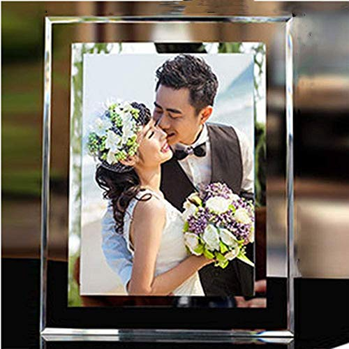 OUKEYI Cadre photo en verre de 20,3 x 25,4 cm avec bord miroir - Cadre photo de 20,3 x 25,4 cm avec façade en verre pour affiches, certificats, dessins, illustrations