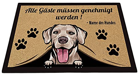 BAGEYOU Benutzerdefinierte Fußmatte mit Meinem Liebeshund Rhodesian Ridgeback Dog Alle Gäste müssen genehmigt Werden Bodenmatte 60 x 40 cm