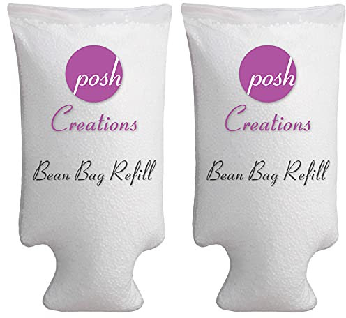 Posh Creations YAMZ-EPS-100L-2PK Sitzsack-Nachfüllpackung, Schaumstofffüllung, 100 l, Weiß, 2 Stück