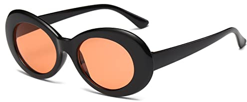 YAMEIZE Vintage Oval Goggle für Damen Herren UV400 Schutz Retro Stilvolle Runde Sonnenbrille