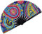 Amajiji Large Folding Hand Rave Fan, Bamboo & Nylon-Cloth, Multicolor, 25 (64cm), Oriental Fantasy, Foldable, Cooling & Decoration