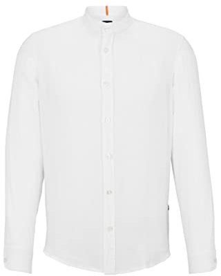 BOSS Hommes Race 1 Chemise Regular Fit en Toile de Lin