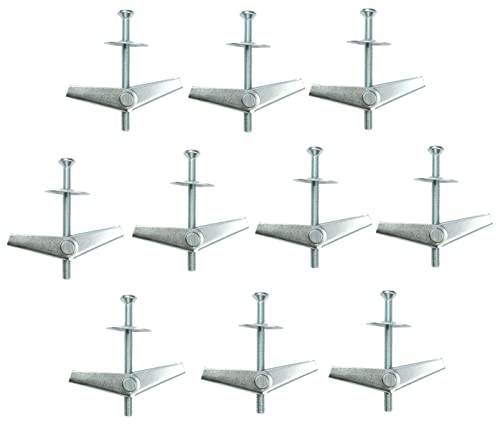 AERZETIX - C57887 - Juego de 10 Tacos de resorte Ø13x50mm + tornillo M4x50mm cruciforme PZ - para paredes huecas fijación falsos techos placas de yeso cáncamo yeso hueco - en acero galvanizado Cr3+