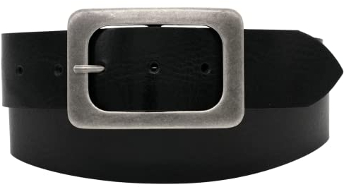 AnnaMatoni Damen Ledergürtel mit Modischer Schließe Damen Gürtel 4cm breit Echt Leder Gürtel (Schwarz 790, TW80-95cm Gesamtlänge)
