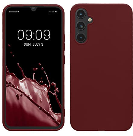 kwmobile Hülle kompatibel mit Samsung Galaxy A34 5G Hülle - weiches TPU Silikon Case - Cover geeignet für kabelloses Laden - Bordeaux Violett