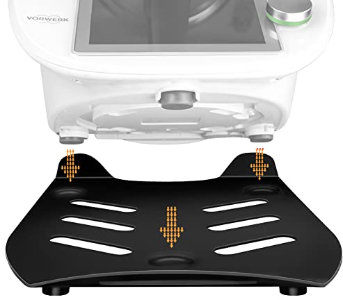 Raweao Planche Roulettes pour Thermomix TM6 Accessoire, Planche de Thermomix à Roulettes, Accessoires de Robot de Cuisine, Peinture Métallique de Qualité Supérieure (Noir)