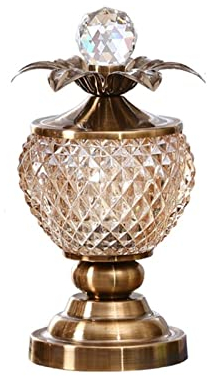 Vase Vase en verre boule de cristal bocal à bonbons boîte de rangement de bijoux bocal en verre transparent ornements artisanaux en métal décoration de la maison Vases Pots Vase de Table ( Size : L )