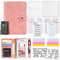 A6 Budget Binder mit Taschenrechner Budget Planner Deutsch, Lederbudget Binder Geld Organizer mit 12 Bargeldumschlägen und Budgetblättern (Hellrosa)