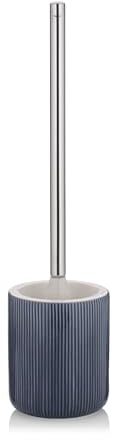 kela Klobürste mit Behälter 44,5 cm AVA, Toilettenbürste mit auswechselbarem Bürstenkopf, WC Bürstengarnitur, Keramik, Edelstahlgriff, blau