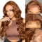RXY Echthaar Perücke 13x4 Body Wave Braun 180% Dichte HD Lace Front Wig 100% Human Hair Wig #4 Perücke Damen mit Babyhaar Brown Human Hair for Women 18 Zoll（46cm）