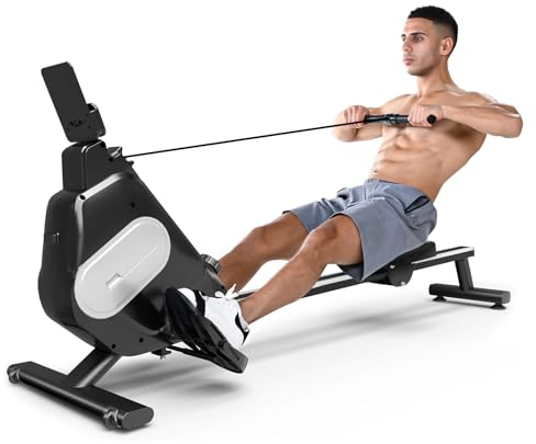 Dskeuzeew Rudergerät für Zuhause, Magnetisches Rudergeräte Leises mit 16 Widerstandsstufen, Maximale Belastbarkeit von 180KG, Vertikale Aufbewahrung