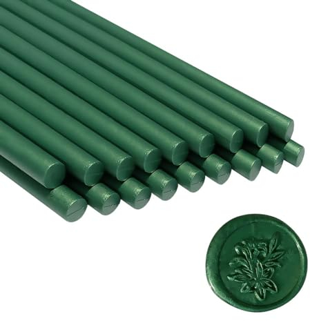 Wachs-Siegel-Sticks, Ioggtser 16 Stück Klebepistole Wachs-Siegel-Sticks für Wachs-Siegel-Stempel, Siegel-Wachs-Sticks für die Herstellung exquisiter Wachs-Siegel(Pine Green)