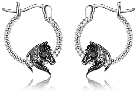 Pferd Ohrringe 925 Sterling Silber Pferd Creolen Ohrringe Pferd Schmuck Geschenk für Damen