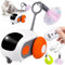 Jouet Chat Interactif, 2 Modes Jouet pour Chat Interieur, Jouet Souris pour Chats électrique avec Télécommande, Interactive Automatique Jouet Chaton, Rotation à 360 Degrés et Chargement USB (Orange)