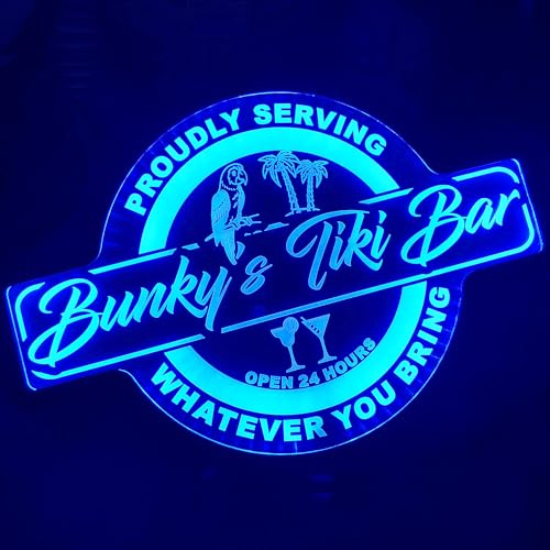 Benutzerdefinierte Tiki Bar Farbwechsel Acryl Wand LED Nachtlicht Neon Wie 4 Größen Personalisieren Sie Ihren Namen