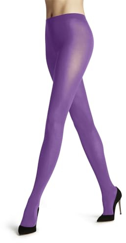 FALKE Cotton Touch W Ti algodón lisas 1 pieza, Pantimedias Mujer, Morado Pink Iris 8943, XL