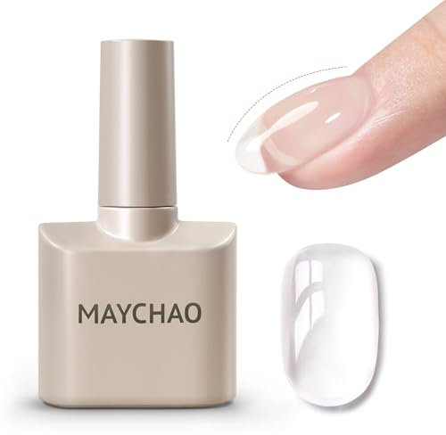 MAYCHAO 7-in-ONE Clear Pink Builder Nail Gel, 15ML Builder Base Strengthening Gel UV/LED Building Nail Gel in a Bottle for Nail Repair Nail Strengthen Hard Gel Builder Nail Extension Gel Builder