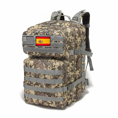 smallrun Taktischer Militär-Rucksack, 45 l, großes Fassungsvermögen, Crossfit-Rucksack, faltbar, wasserdicht, Bergsteigen, Wandern, Camping, Camouflage, 45L